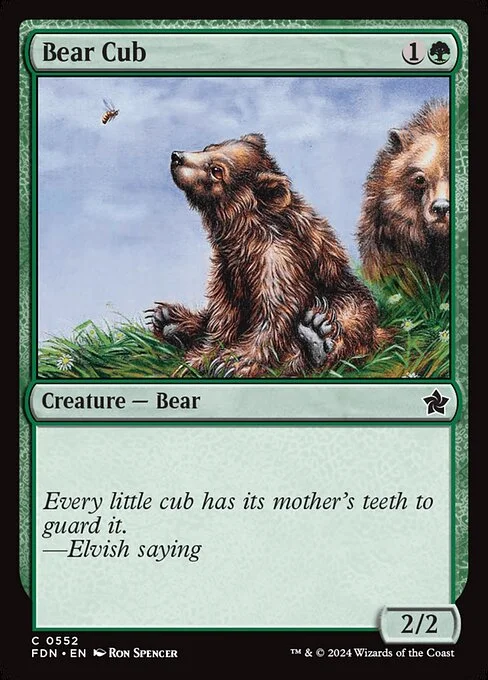 Bear Cub, carta Magic di tipo Creature — Bear illustrata da Ron Spencer