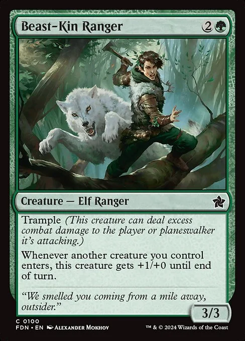 Beast-Kin Ranger, carta Magic di tipo Creature — Elf Ranger illustrata da Alexander Mokhov