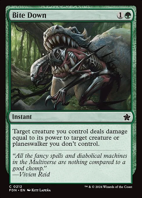 Bite Down, carta Magic di tipo Instant illustrata da Kitt Lapeña