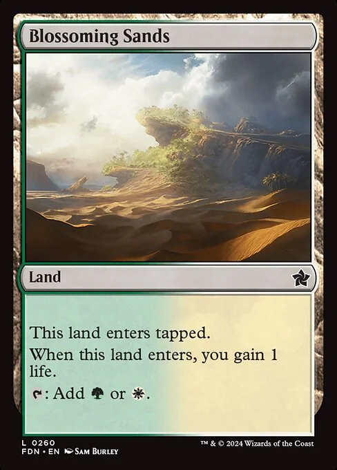 Blossoming Sands, carta Magic di tipo Land illustrata da Sam Burley