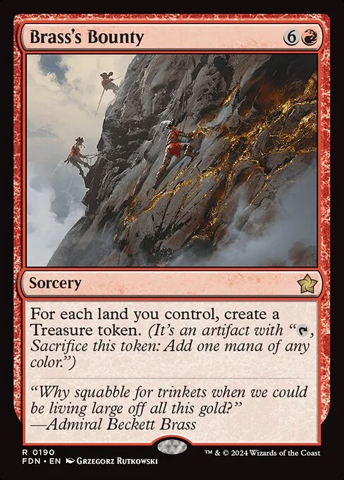 Brass's Bounty, carta Magic di tipo Sorcery illustrata da Grzegorz Rutkowski