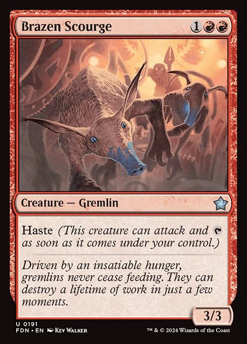 Brazen Scourge, carta Magic di tipo Creature — Gremlin illustrata da Kev Walker