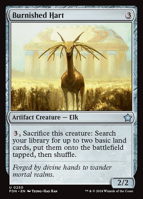 Burnished Hart, carta Magic di tipo Artifact Creature — Elk illustrata da Yeong-Hao Han