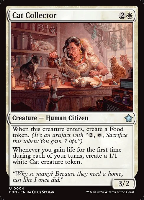 Cat Collector, carta Magic di tipo Creature — Human Citizen illustrata da Chris Seaman