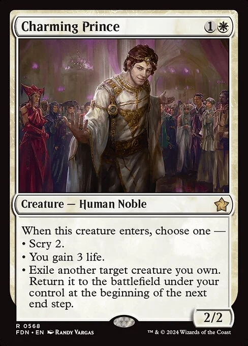 Charming Prince, carta Magic di tipo Creature — Human Noble illustrata da Randy Vargas
