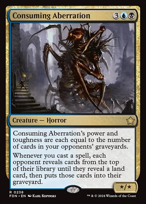 Consuming Aberration, carta Magic di tipo Creature — Horror illustrata da Karl Kopinski