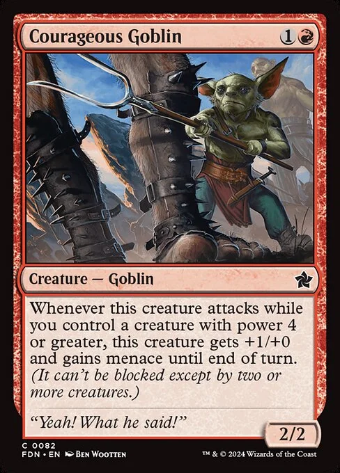 Courageous Goblin, carta Magic di tipo Creature — Goblin illustrata da Ben Wootten