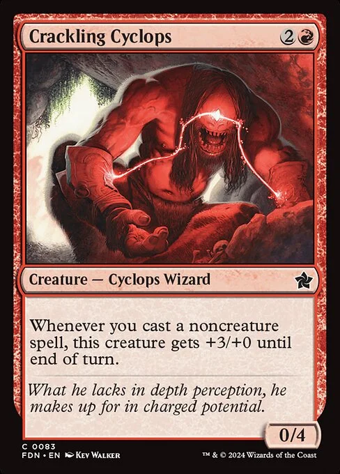Crackling Cyclops, carta Magic di tipo Creature — Cyclops Wizard illustrata da Kev Walker