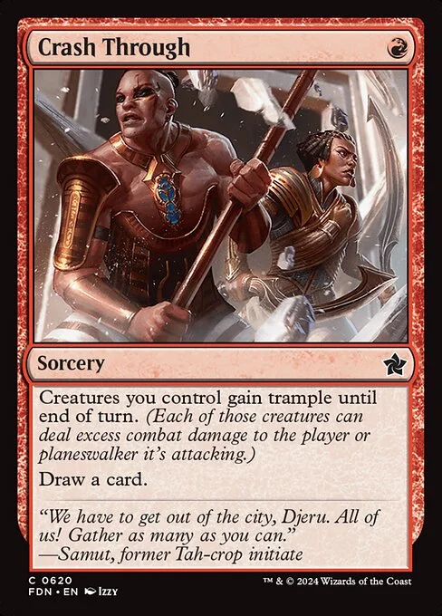 Crash Through, carta Magic di tipo Sorcery illustrata da Izzy
