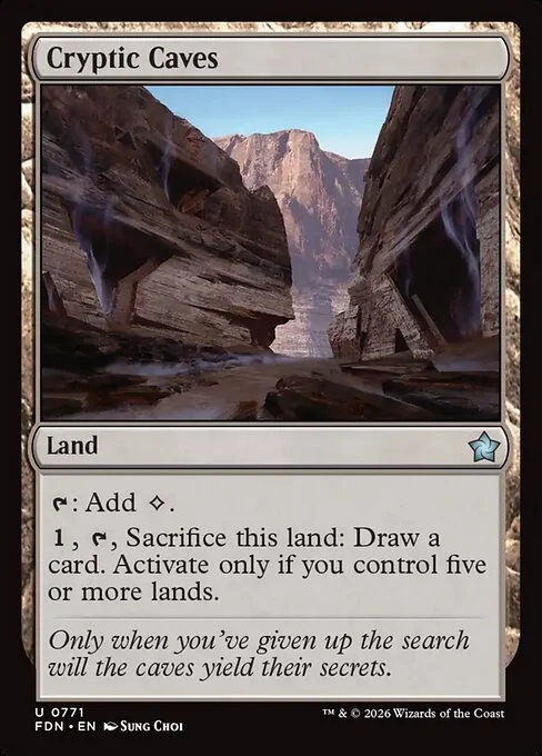 Cryptic Caves, carta Magic di tipo Land illustrata da Sung Choi