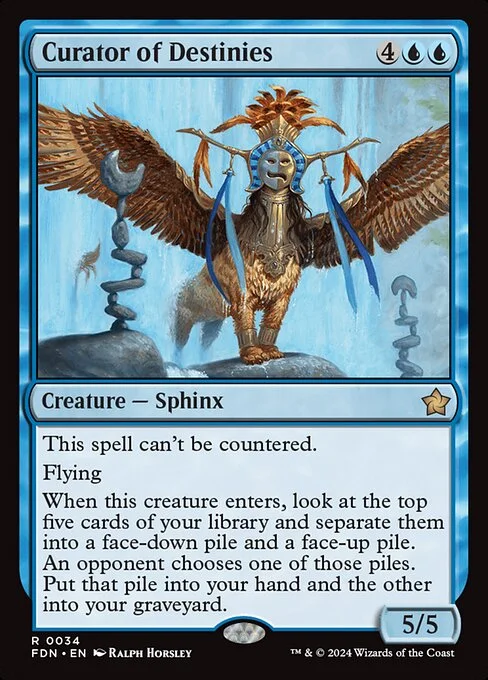 Curator of Destinies, carta Magic di tipo Creature — Sphinx illustrata da Ralph Horsley