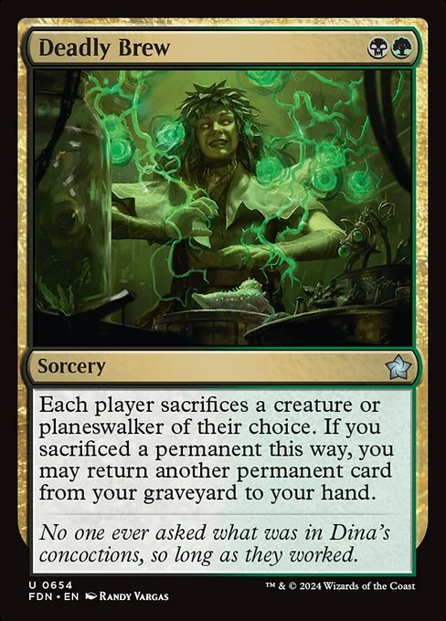 Deadly Brew, carta Magic di tipo Sorcery illustrata da Randy Vargas