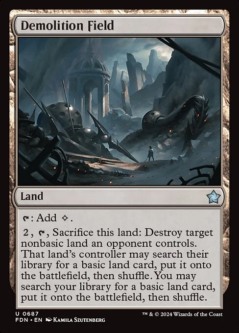 Demolition Field, carta Magic di tipo Land illustrata da Kamila Szutenberg