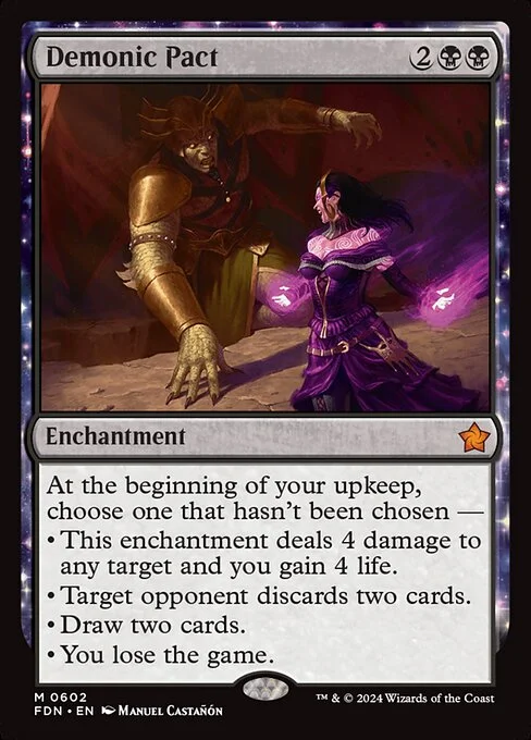 Demonic Pact, carta Magic di tipo Enchantment illustrata da Manuel Castañón