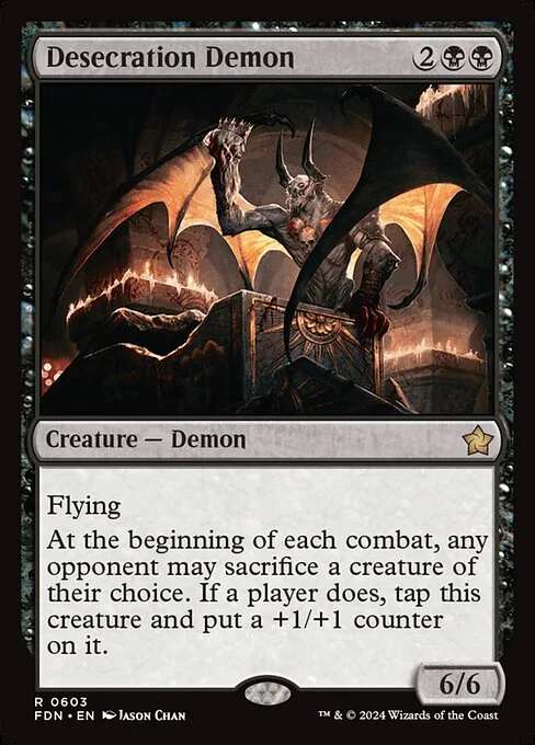 Desecration Demon, carta Magic di tipo Creature — Demon illustrata da Jason Chan