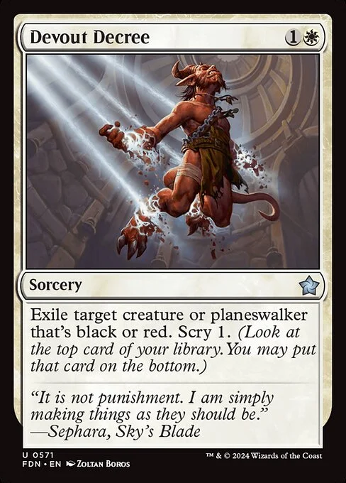 Devout Decree, carta Magic di tipo Sorcery illustrata da Zoltan Boros