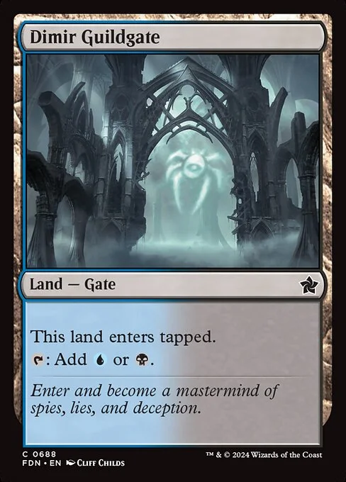 Dimir Guildgate, carta Magic di tipo Land — Gate illustrata da Cliff Childs