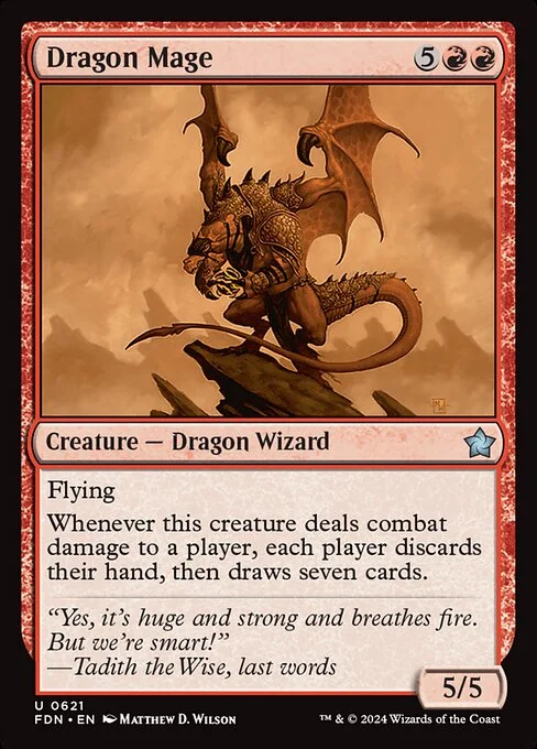 Dragon Mage, carta Magic di tipo Creature — Dragon Wizard illustrata da Matthew D. Wilson