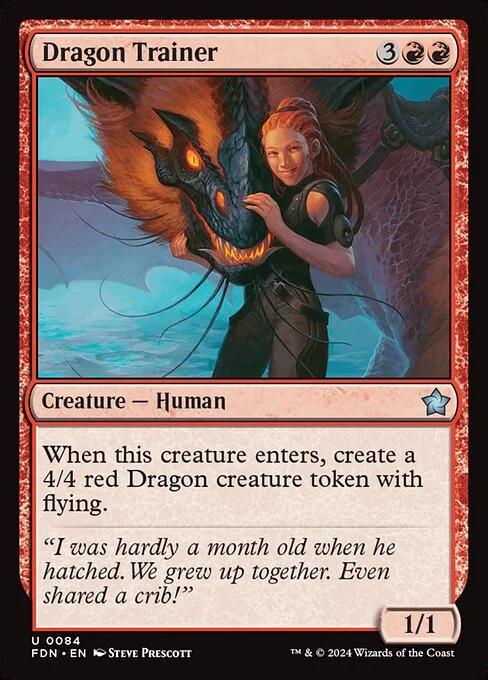 Dragon Trainer, carta Magic di tipo Creature — Human illustrata da Steve Prescott