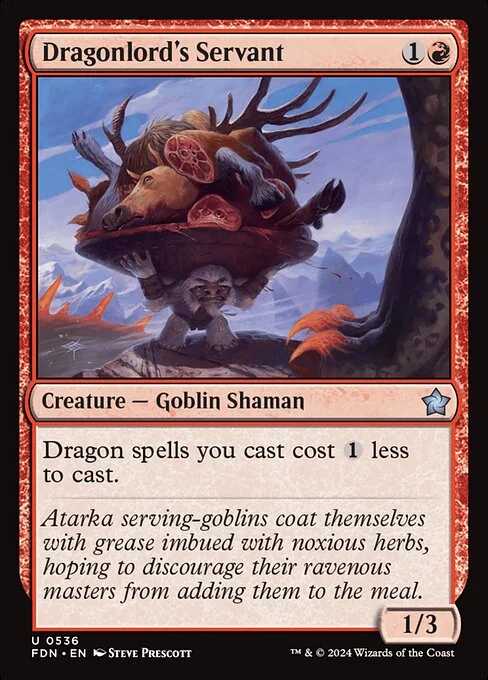 Dragonlord's Servant, carta Magic di tipo Creature — Goblin Shaman illustrata da Steve Prescott