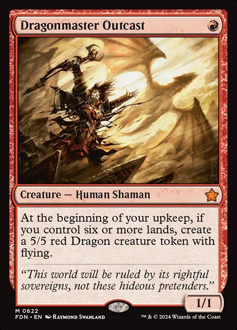 Dragonmaster Outcast, carta Magic di tipo Creature — Human Shaman illustrata da Raymond Swanland