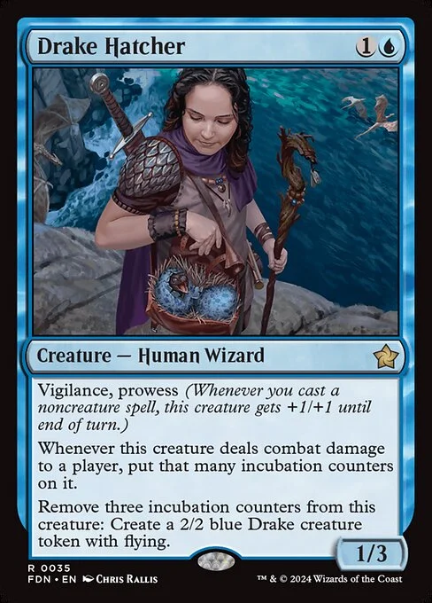 Drake Hatcher, carta Magic di tipo Creature — Human Wizard illustrata da Chris Rallis