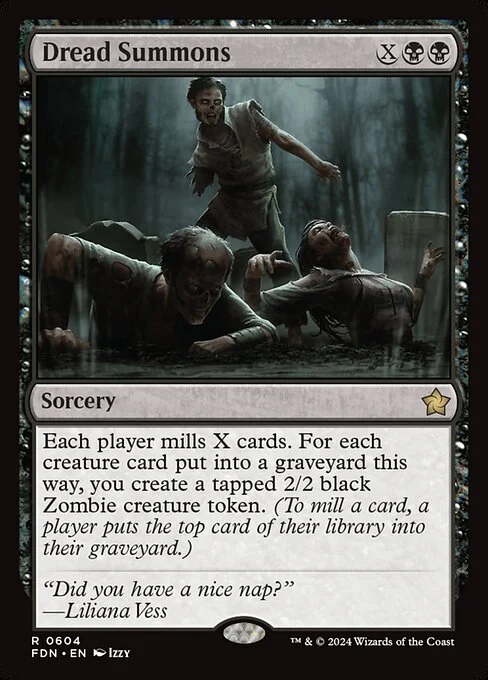 Dread Summons, carta Magic di tipo Sorcery illustrata da Izzy
