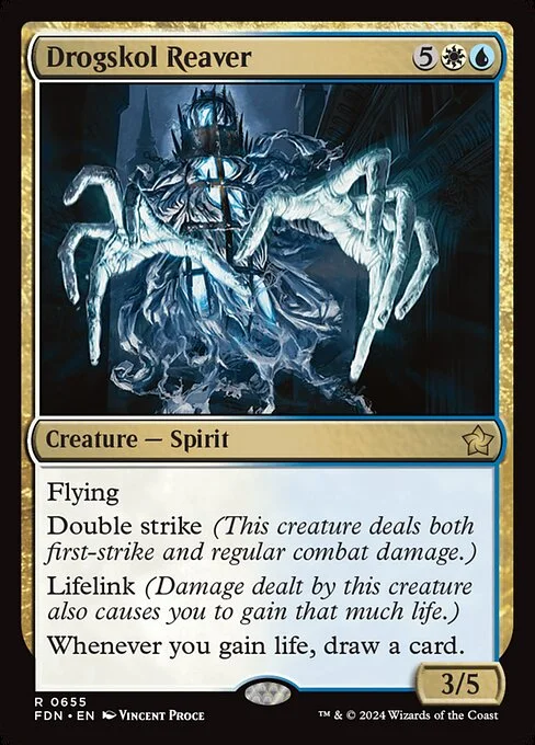Drogskol Reaver, carta Magic di tipo Creature — Spirit illustrata da Vincent Proce