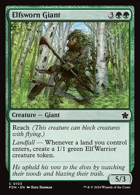 Elfsworn Giant, carta Magic di tipo Creature — Giant illustrata da Dave Dorman