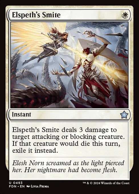 Elspeth's Smite, carta Magic di tipo Instant illustrata da Livia Prima