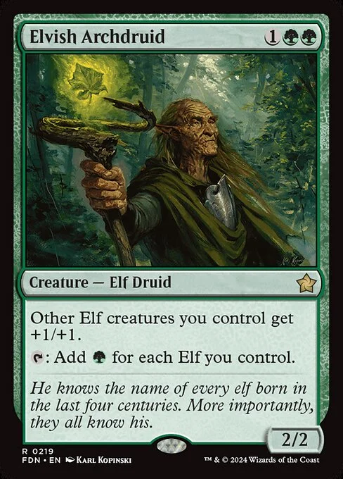 Elvish Archdruid, carta Magic di tipo Creature — Elf Druid illustrata da Karl Kopinski
