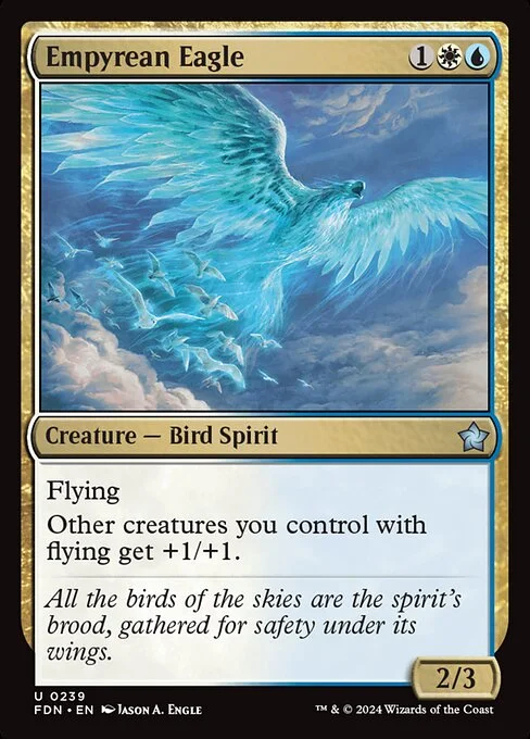Empyrean Eagle, carta Magic di tipo Creature — Bird Spirit illustrata da Jason A. Engle