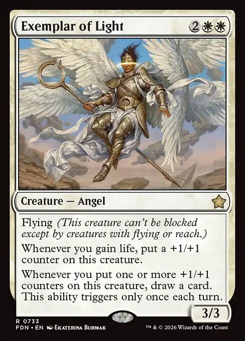 Exemplar of Light, carta Magic di tipo Creature — Angel illustrata da Ekaterina Burmak