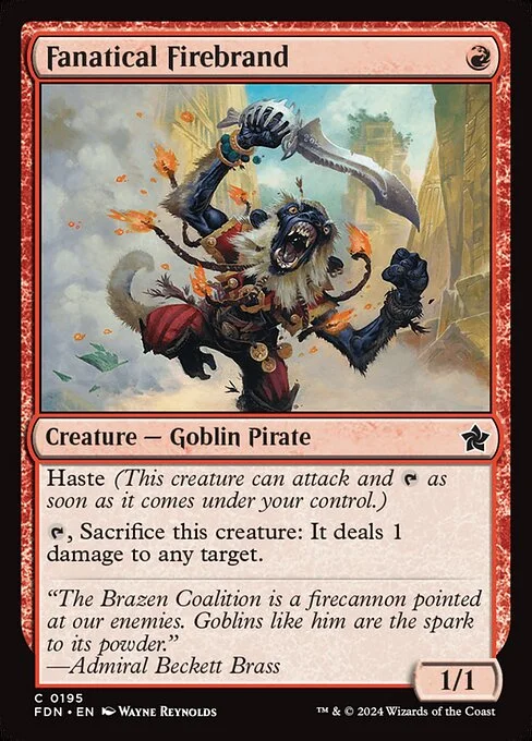 Fanatical Firebrand, carta Magic di tipo Creature — Goblin Pirate illustrata da Wayne Reynolds