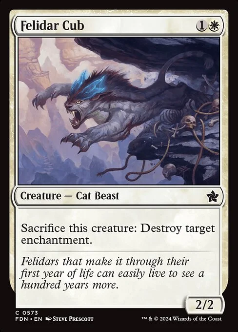 Felidar Cub, carta Magic di tipo Creature — Cat Beast illustrata da Steve Prescott