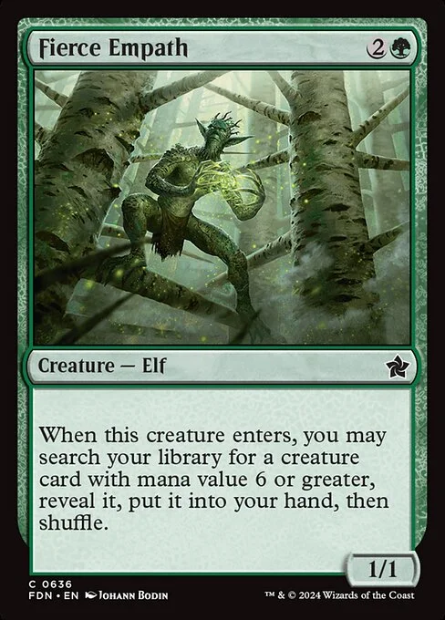 Fierce Empath, carta Magic di tipo Creature — Elf illustrata da Johann Bodin