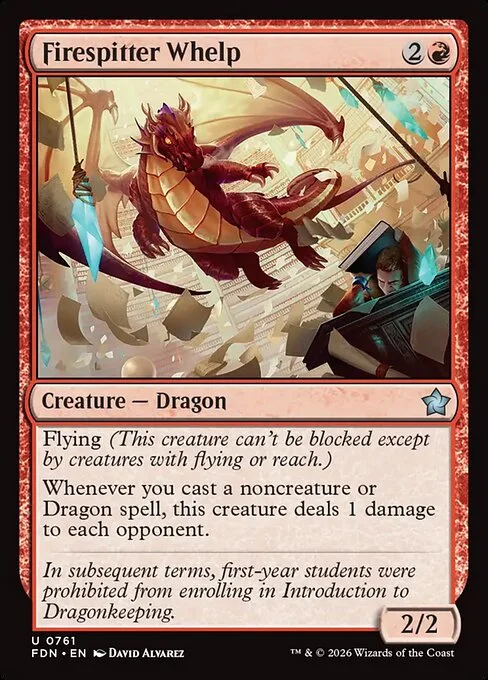 Firespitter Whelp, carta Magic di tipo Creature — Dragon illustrata da David Álvarez