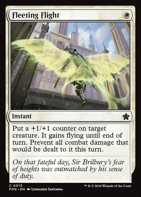 Fleeting Flight, carta Magic di tipo Instant illustrata da Leonardo Santanna