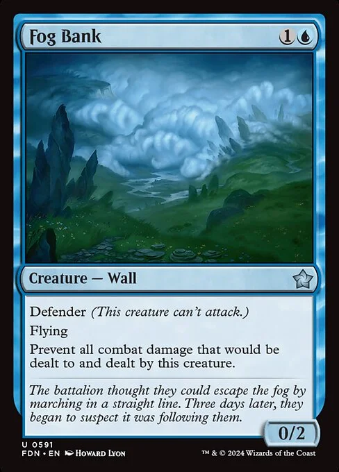 Fog Bank, carta Magic di tipo Creature — Wall illustrata da Howard Lyon