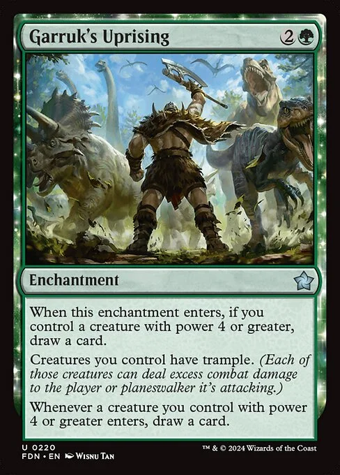 Garruk's Uprising, carta Magic di tipo Enchantment illustrata da Wisnu Tan