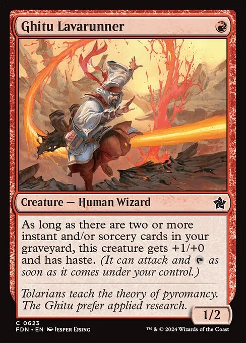 Ghitu Lavarunner, carta Magic di tipo Creature — Human Wizard illustrata da Jesper Ejsing