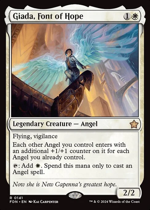Giada, Font of Hope, carta Magic di tipo Legendary Creature — Angel illustrata da Kai Carpenter