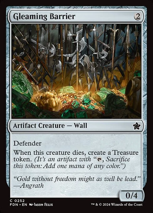 Gleaming Barrier, carta Magic di tipo Artifact Creature — Wall illustrata da Jason Felix