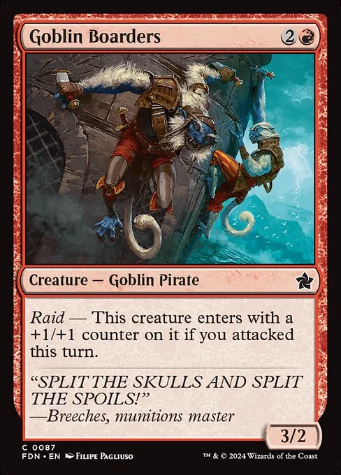 Goblin Boarders, carta Magic di tipo Creature — Goblin Pirate illustrata da Filipe Pagliuso
