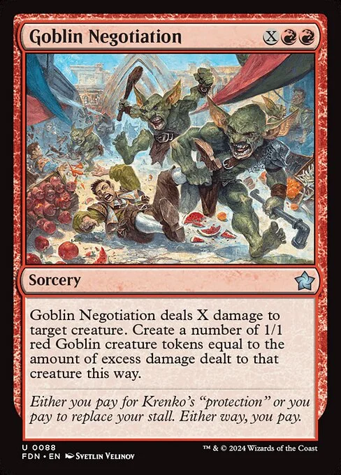 Goblin Negotiation, carta Magic di tipo Sorcery illustrata da Svetlin Velinov