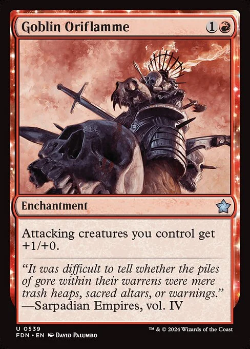 Goblin Oriflamme, carta Magic di tipo Enchantment illustrata da David Palumbo