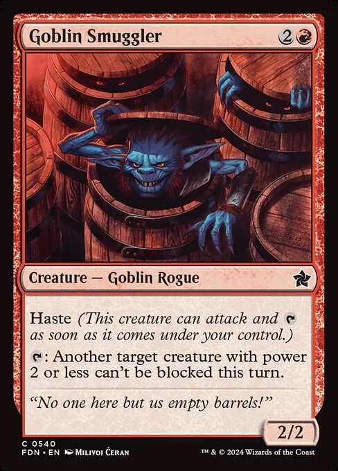 Goblin Smuggler, carta Magic di tipo Creature — Goblin Rogue illustrata da Milivoj Ćeran