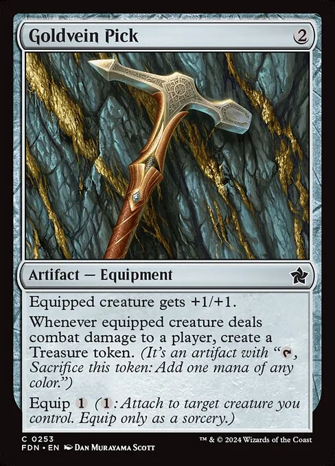Goldvein Pick, carta Magic di tipo Artifact — Equipment illustrata da Dan Murayama Scott