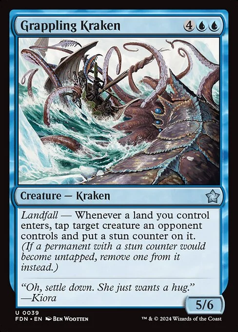 Grappling Kraken, carta Magic di tipo Creature — Kraken illustrata da Ben Wootten