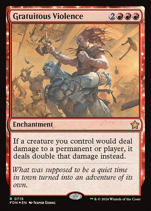 Gratuitous Violence, carta Magic di tipo Enchantment illustrata da Jesper Ejsing